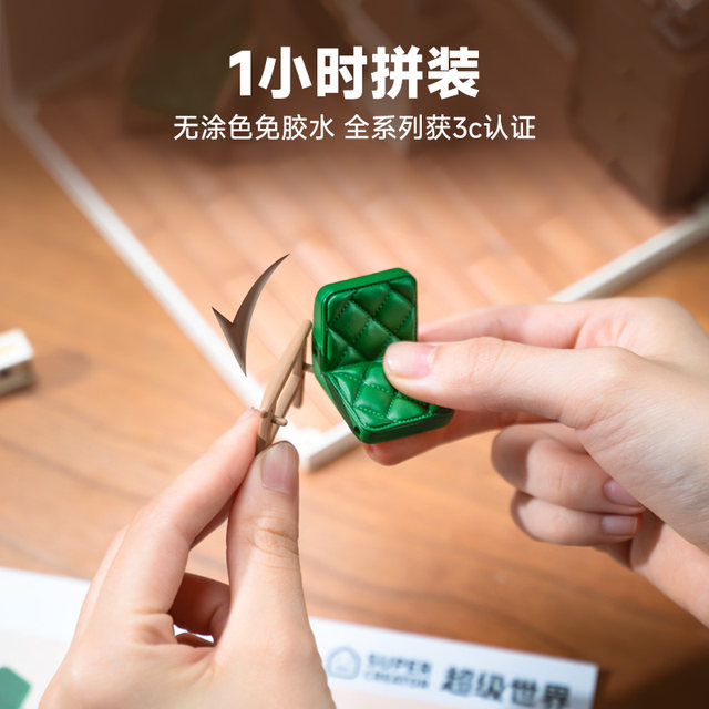 Ruolai super world coffee shop building block assembly