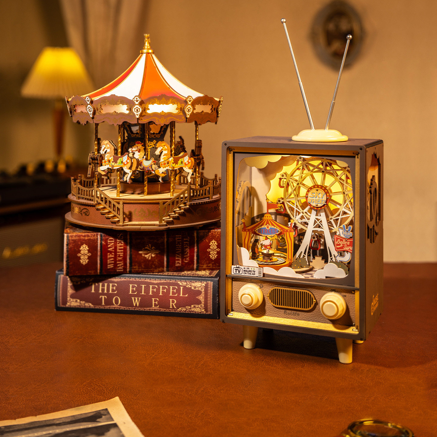 rolife若来日落游乐园八音盒diy手工音乐盒拼装积木生日礼物,淘宝优惠券,粉丝福利购,淘宝优惠卷