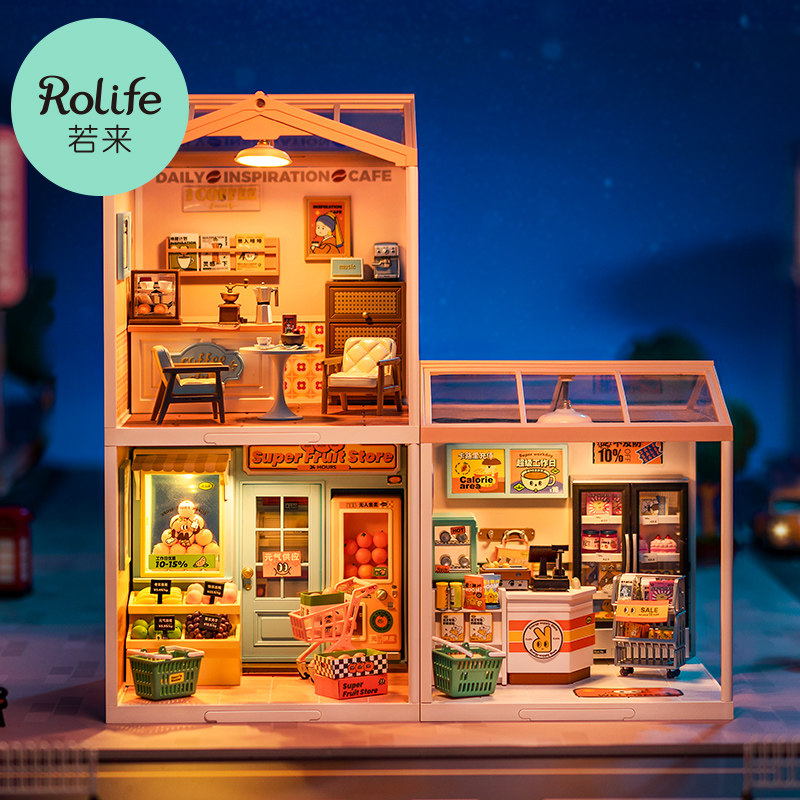 rolife若来超级世界商店女积木玩具 rolife若来建构/拼插积木