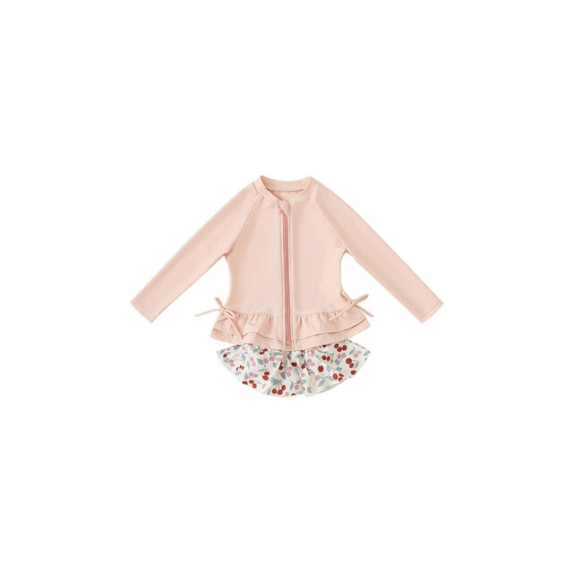2026 New Bangxuan Girls Beach Vacation Split Swim Clothes Lace Swimsuit Girls Bow Long Sleeve Swimwear