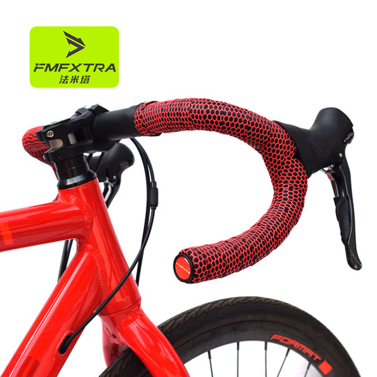Road handlebar tape to prevent tangles with silicone elastic tape