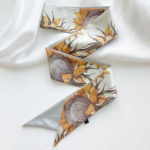 丝巾腰带女2026新款复古油画小长条发带高级感绑包包搭配衬衫细窄 - 图3