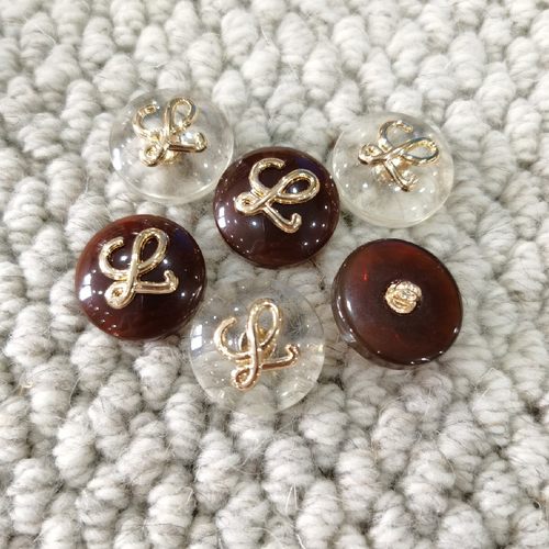 新款小香风羊绒大衣毛呢西装外套扣子羊绒针织毛衣开衫衣服钮扣 - 图0