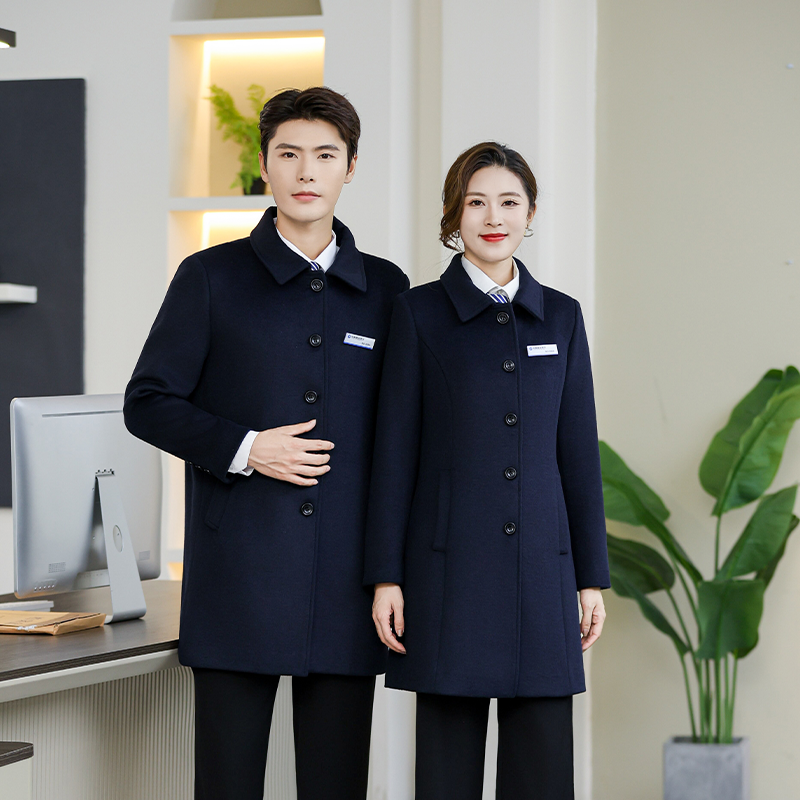职业装呢子大衣中长款售楼部外套4S店邮政银行男女士秋冬季工作服,淘宝优惠券,粉丝福利购,淘宝优惠卷