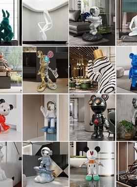 卡通动物玻璃钢雕塑定制开业门厅软装饰户外造景抽象网红大型摆件