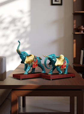 铜大象摆件一对招财乔迁新居礼品