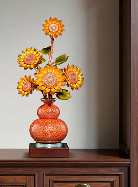 铜向日葵葫芦摆件乔迁新居礼物