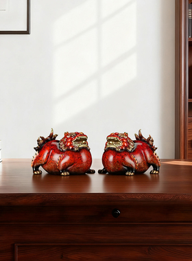 大漆铜貔貅摆件招财客厅玄关装饰