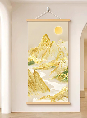 简约现代日照金山玄关挂画