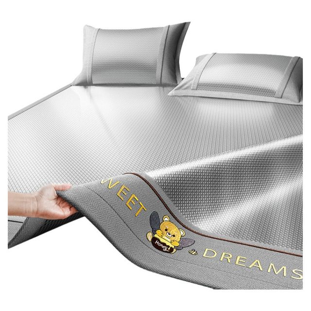 Summer Class A Ice Silk Cool Mat Three-Piece Set of Bedding Sheets Ice Wicker Maternal and Baby Bamboo Mat Student Wicker Mat Door Household