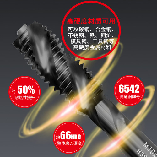 YG TAP机用盲孔攻牙含钴丝锥丝攻螺旋先端不锈钢专用攻牙M3M4M5M6 - 图0