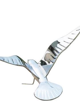 不锈钢镜面鸽子雕塑户外海鸥鸟动物摆件流水墙酒店售楼部玄关装饰