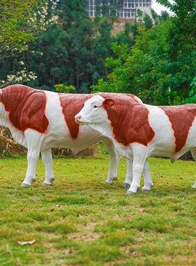 室外草坪仿真大水牛摆件黄牛模型装饰农耕文化玻璃钢牧童骑牛雕塑
