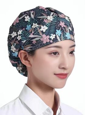 厨房做饭带的帽子女款防油烟帽长发炒菜女士戴烧烤厨师帽家用成人