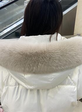 棉衣超大毛领子真毛整皮貉子毛领子女皮草围巾羽绒服帽条单买通用