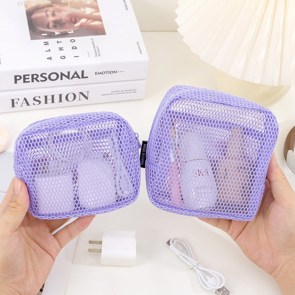 旅行旅游户外透明收纳袋2025新款收纳包网格大容量耳机包女便携杂物数码零钱包手机充电器数据线充电宝化妆包,淘宝优惠券,粉丝福利购,淘宝优惠卷