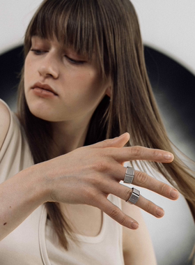 S925SUSISOMOS纯银戒指几何形