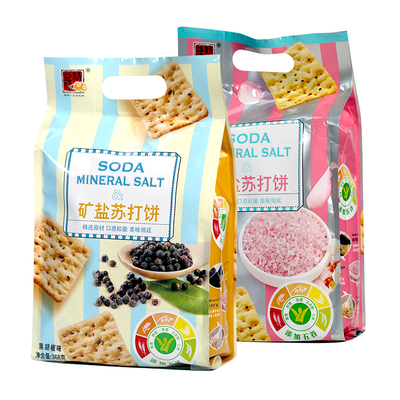 精益珍苏打饼干矿盐咸味薄脆饼干