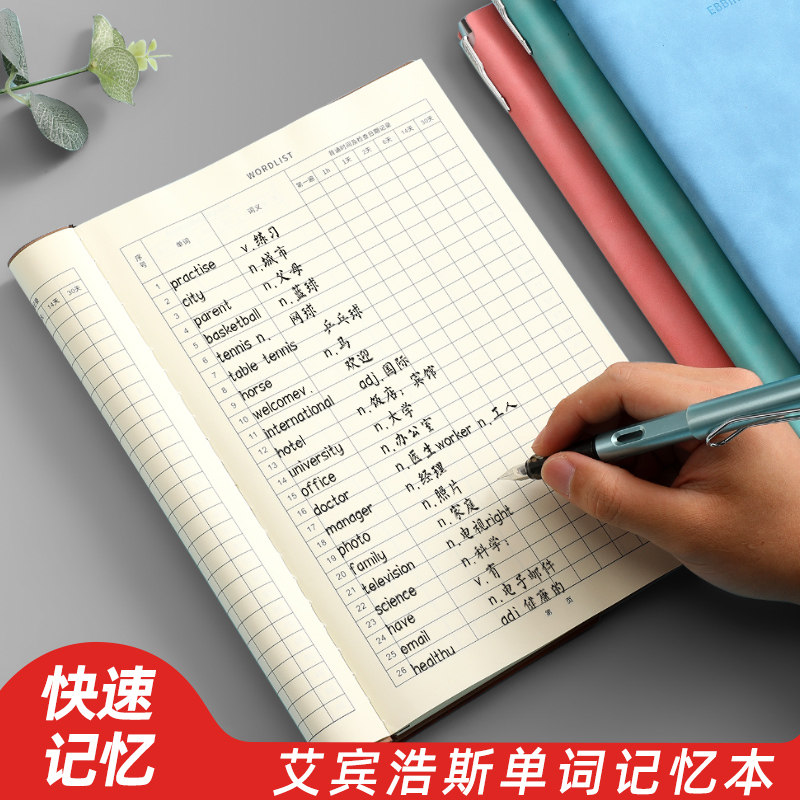 单词本艾宾浩斯复习计划表大学生专升本考研英语四级六级日语遗忘曲线本单词记忆本高中生记背生词词汇默写本