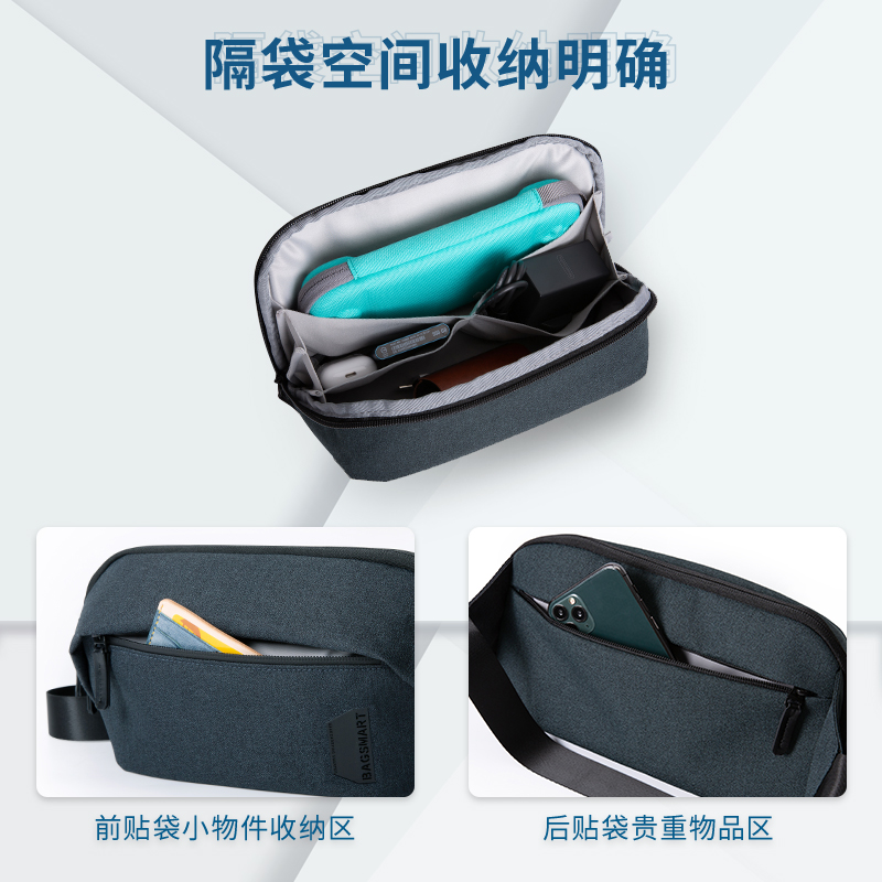 bagsmart2020新款腰包防泼水斜挎包 bagsmart胸包