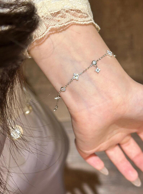 s925纯银四叶草手链女