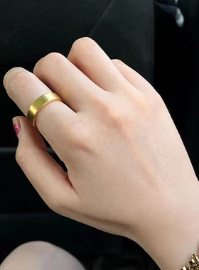 古法传承钛钢镀18K金戒指