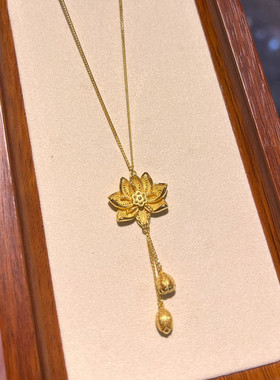 好运莲莲~新中式花丝莲花吊坠项