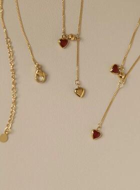 不掉色18k钛钢百搭少女安可拉红