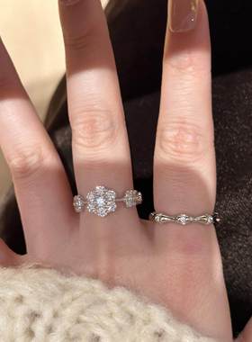 【亮晶晶花花】浪漫五花闪钻戒指