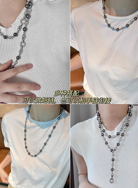 倪妮同款大溪地灰色珍珠项链高级