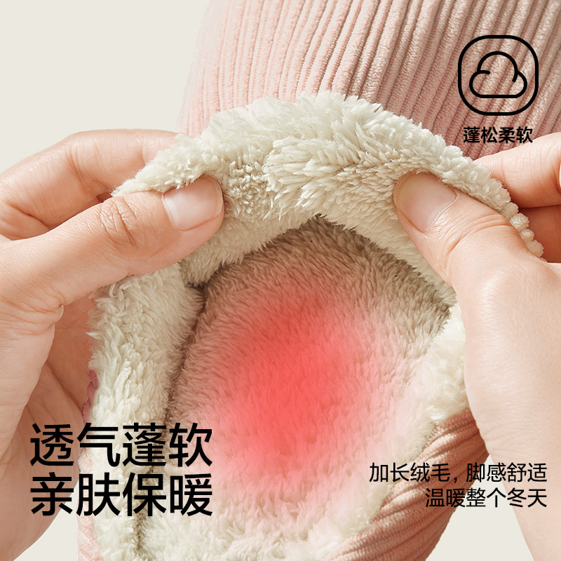 三利棉拖鞋女士2025新款冬季室内家居防滑秋冬保暖情侣加绒棉拖男 - 图0
