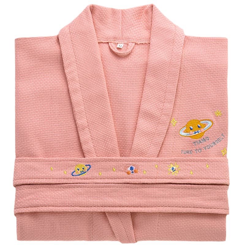 三利刺绣毛巾料男士女四季纯棉浴袍 三利棉生家品睡袍/浴袍