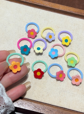 花朵拇指小皮筋公主风小发夹