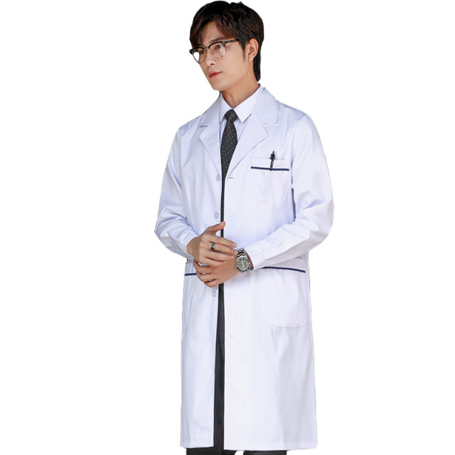 White coat long -sleeved doctor service male nurse service Oral dentist custom logo printing experiment work service