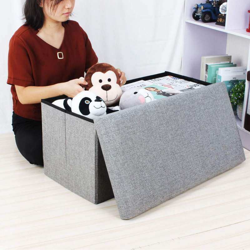 棉麻多功能收纳凳折叠家具小沙发客厅玩具储物箱可做鞋子收纳柜,淘宝优惠券,粉丝福利购,淘宝优惠卷