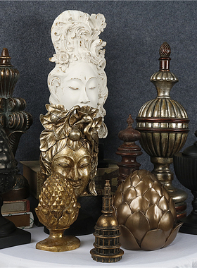 美式复古怀旧树脂浮雕摆件