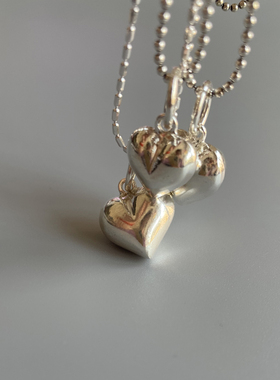 心形925纯银项链心形吊坠简约风