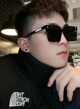 方形墨镜男款大脸男生网红高级感痞帅眼潮防晒睛男士太阳镜开车用