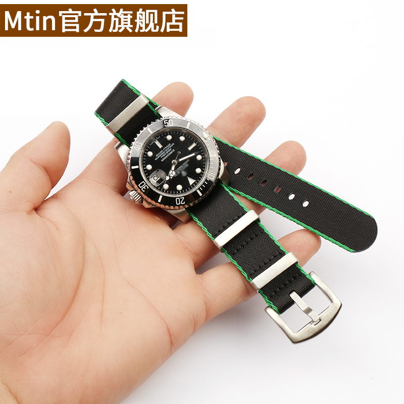 帆布尼龙表带男女精工欧米茄针扣 mtin配件