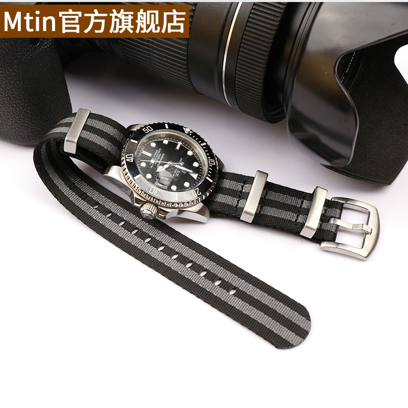 帆布尼龙表带男女精工欧米茄针扣 mtin配件