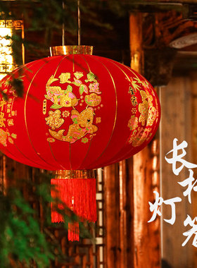 2024龙年红灯笼大门口一对吊灯元旦春节户外新年装饰阳台过年挂饰