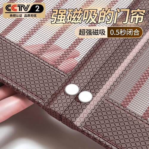 2026新款防蚊门帘入户高档免打孔磁吸夏季家用全磁条纱窗纱网门帘 - 图0