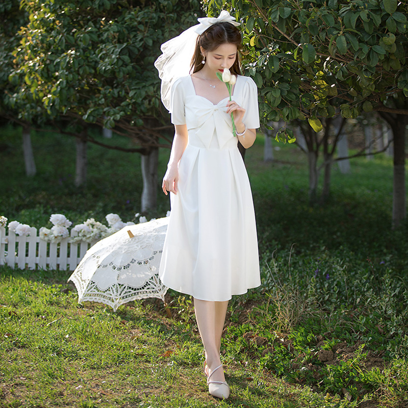 领证小白平时可穿登记日常夏连衣裙 美蓓可连衣裙