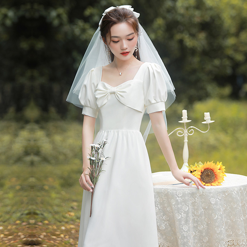 领证小白个子夏法式登记显瘦连衣裙 美蓓可连衣裙