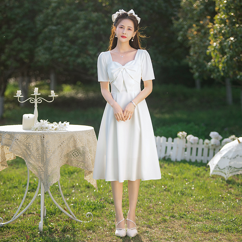 领证小白平时可穿登记日常夏连衣裙 美蓓可连衣裙