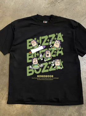 搞钱做牛马 260克重磅纯棉！ 巴斯光年短袖t恤男款夏季卡通纯棉