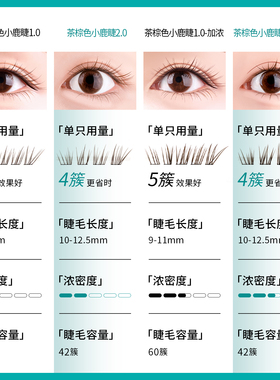 anjicat茶棕色小鹿睫毛2.0