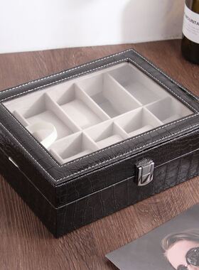 Watch Jewelry Display Storage Case Grids Box Gift