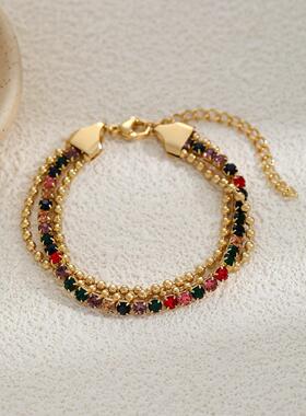 Multi layer gold bead color diamond vacuum plated