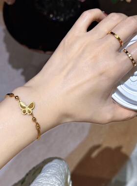 金金平替！超闪镭射鎏金蝴蝶手链